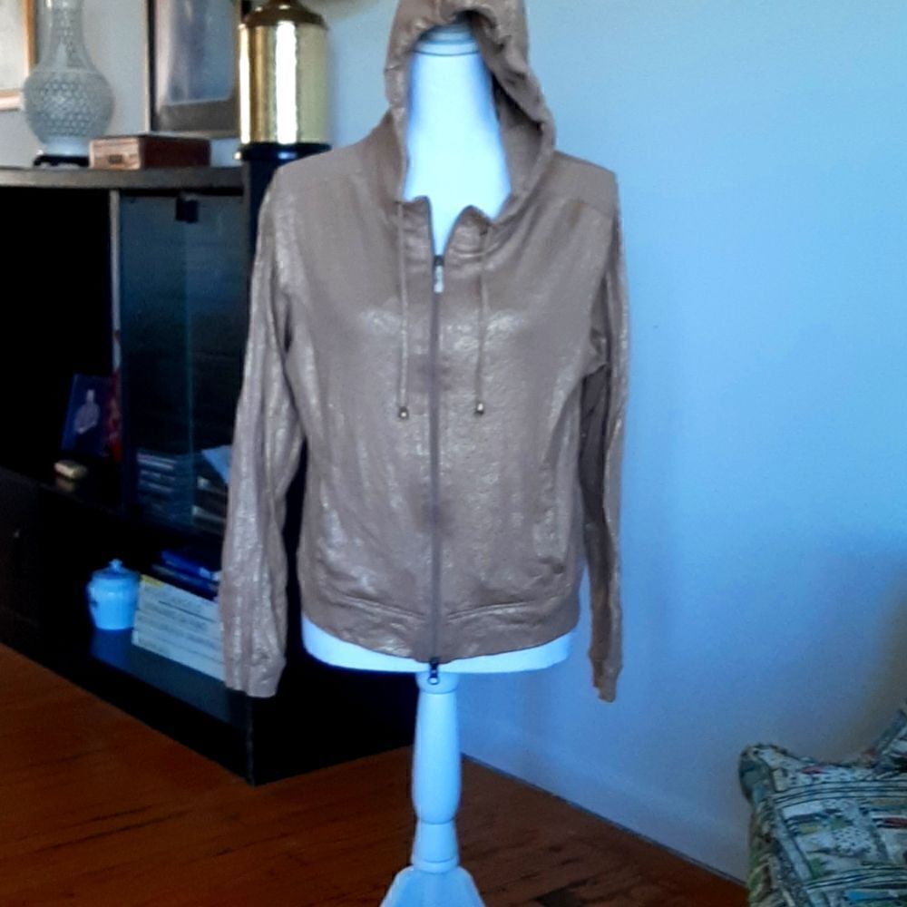 Lightweight gold hooded jacket